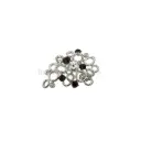 Silver Base Elegant Crystal Circular Brooch
