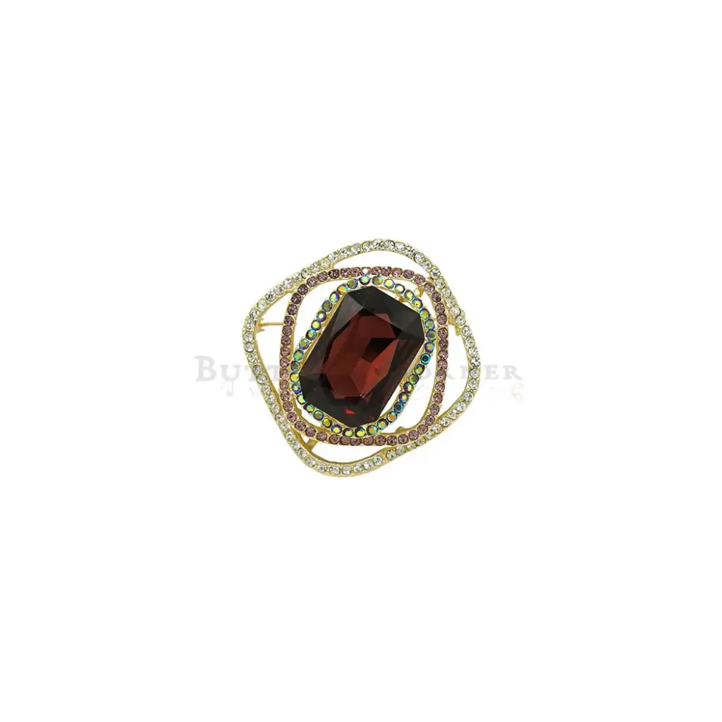 Fashionable Square Crystal Rhinestones Brooch 