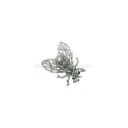 Grey Bead Multicolor Rhinestone Bee Brooch