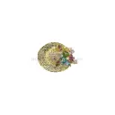 Gold Tone Colourful Rhinestone Lady Hat Brooch