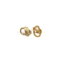Twisted Knot Design Irregular Oval Shape Metal Button