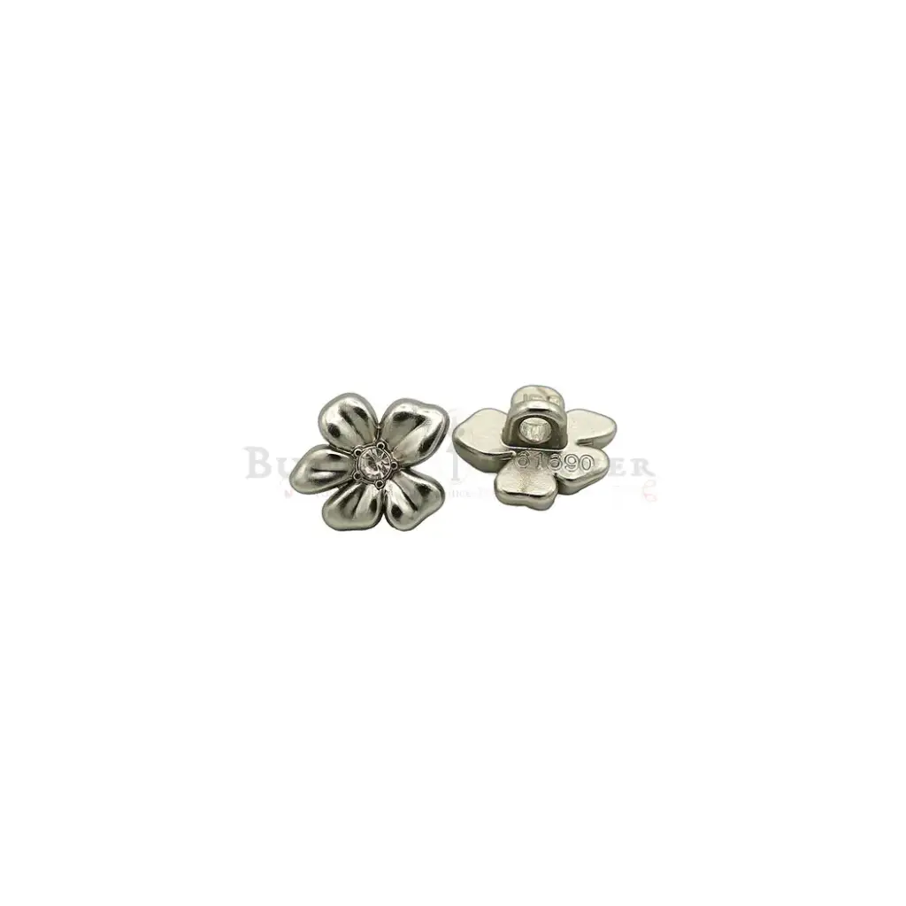 Centre Stone Flower Design Shirt Button