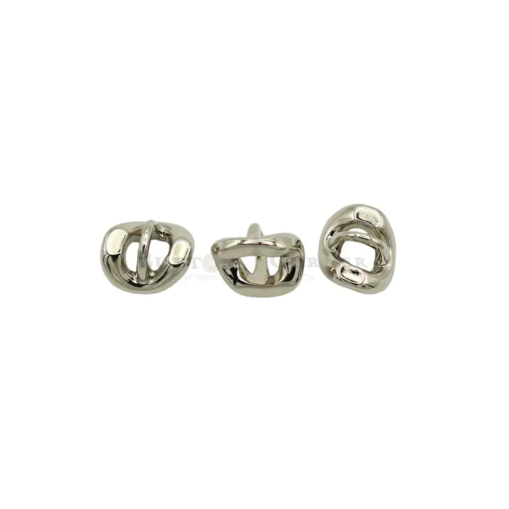 Irregular Shape Ring Style Metal Shank Button