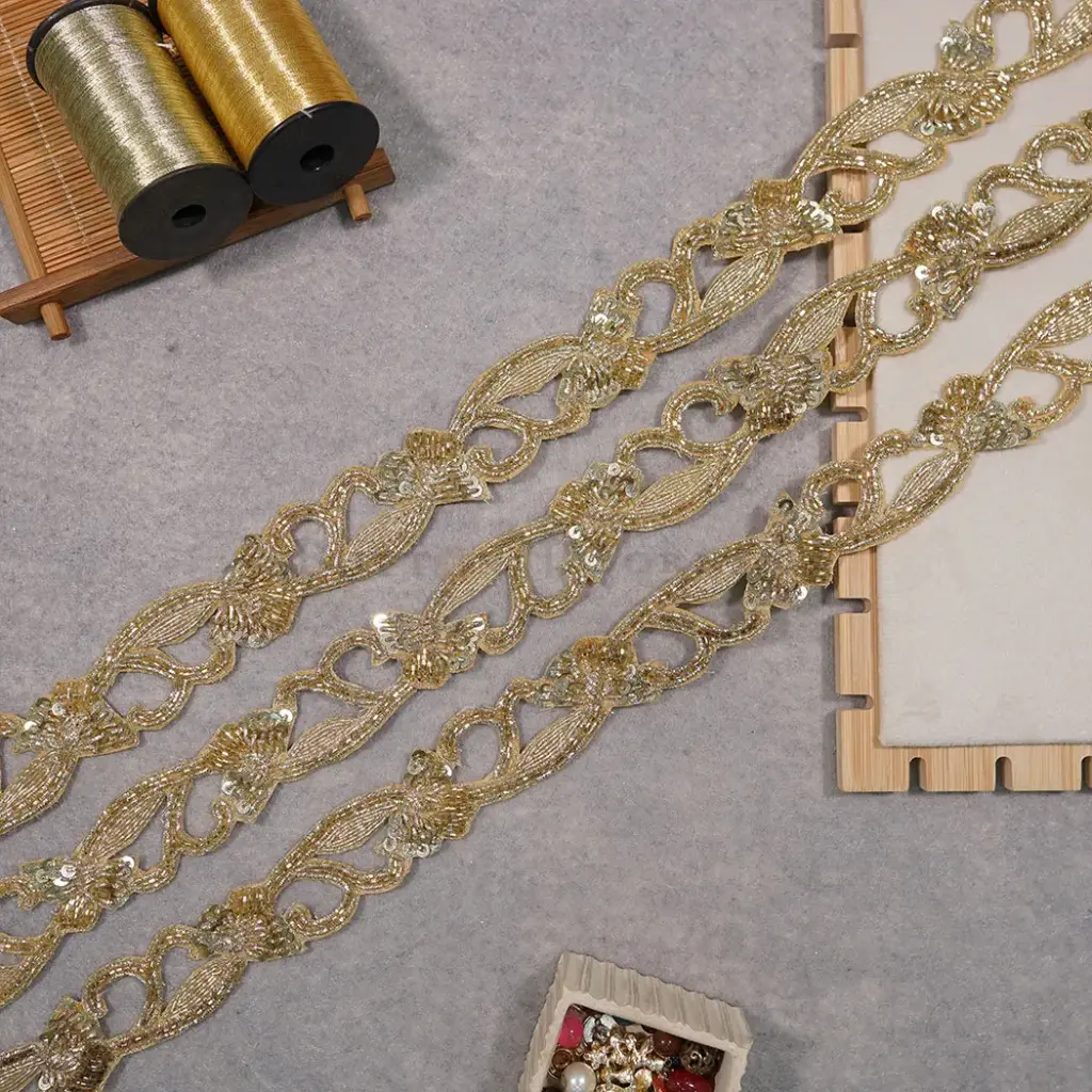 Glass Beads Kora Dabka Fancy Lace