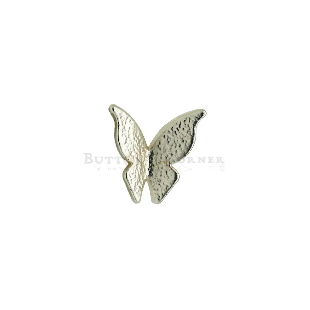 Silver Plated Butterfly Shape Metal Button