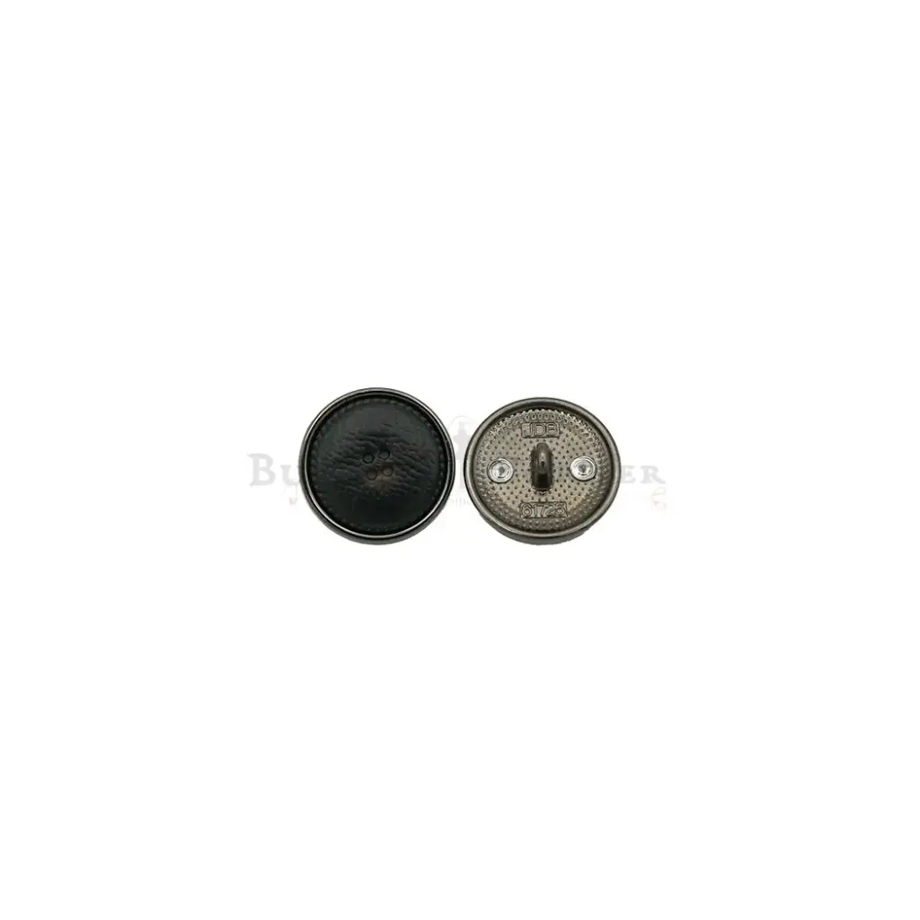 Nontoxic Gun Black-Plated Leather Texture Metal Suiting Button