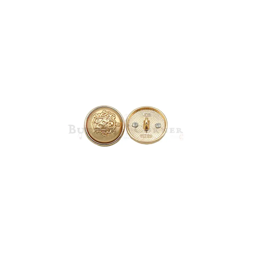 Gold-Plated Crown Shield Two-Part Metal Suiting Button