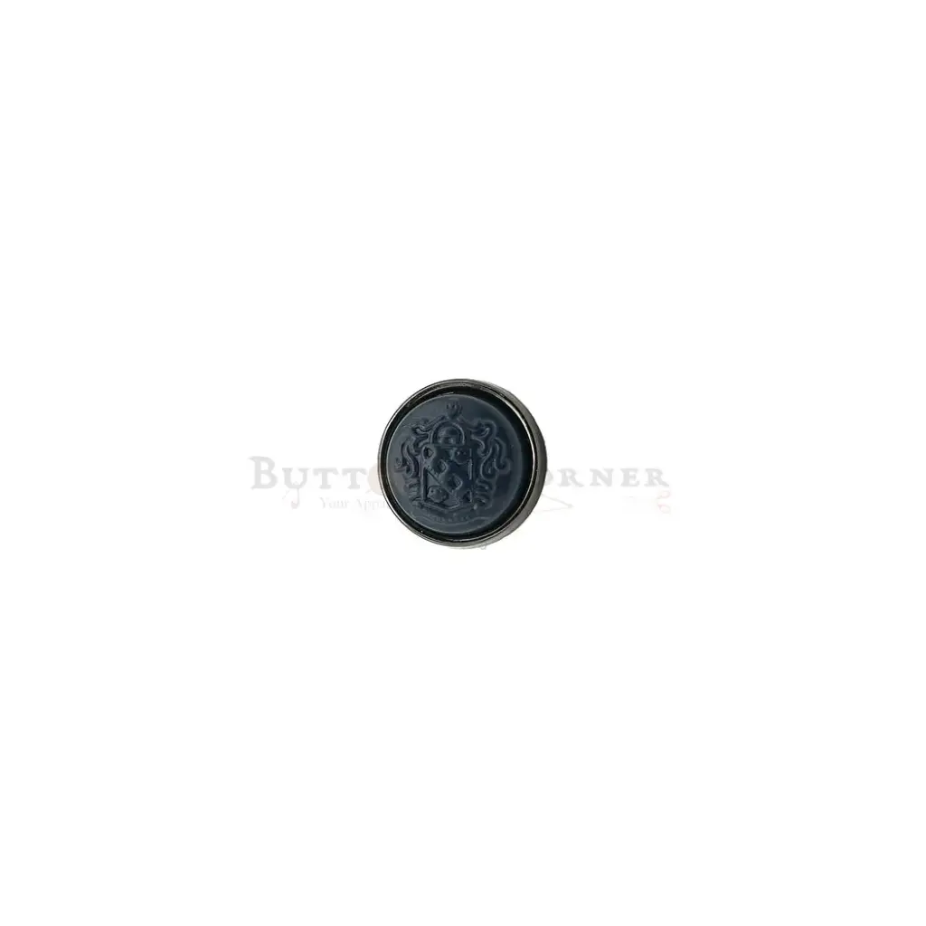 Nontoxic Gun Black-Plated Crown Shield Two-Part Shirt Button