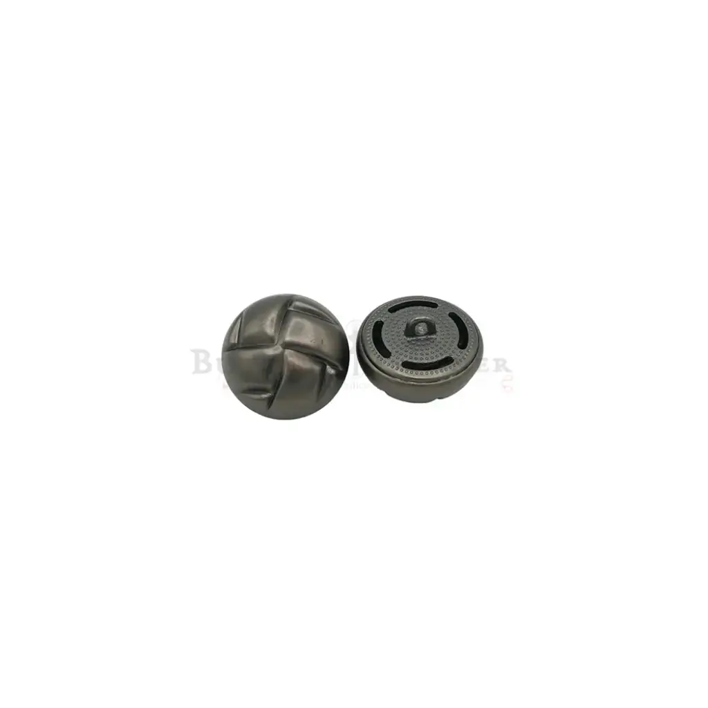 Hemline Leather Style Metal Shank Button