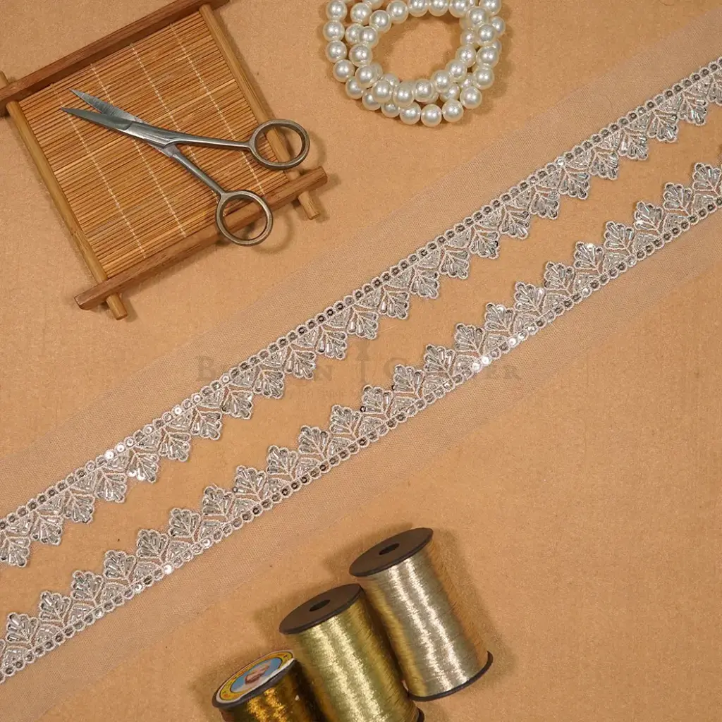 Fancy Glass Beads Sequence Lace