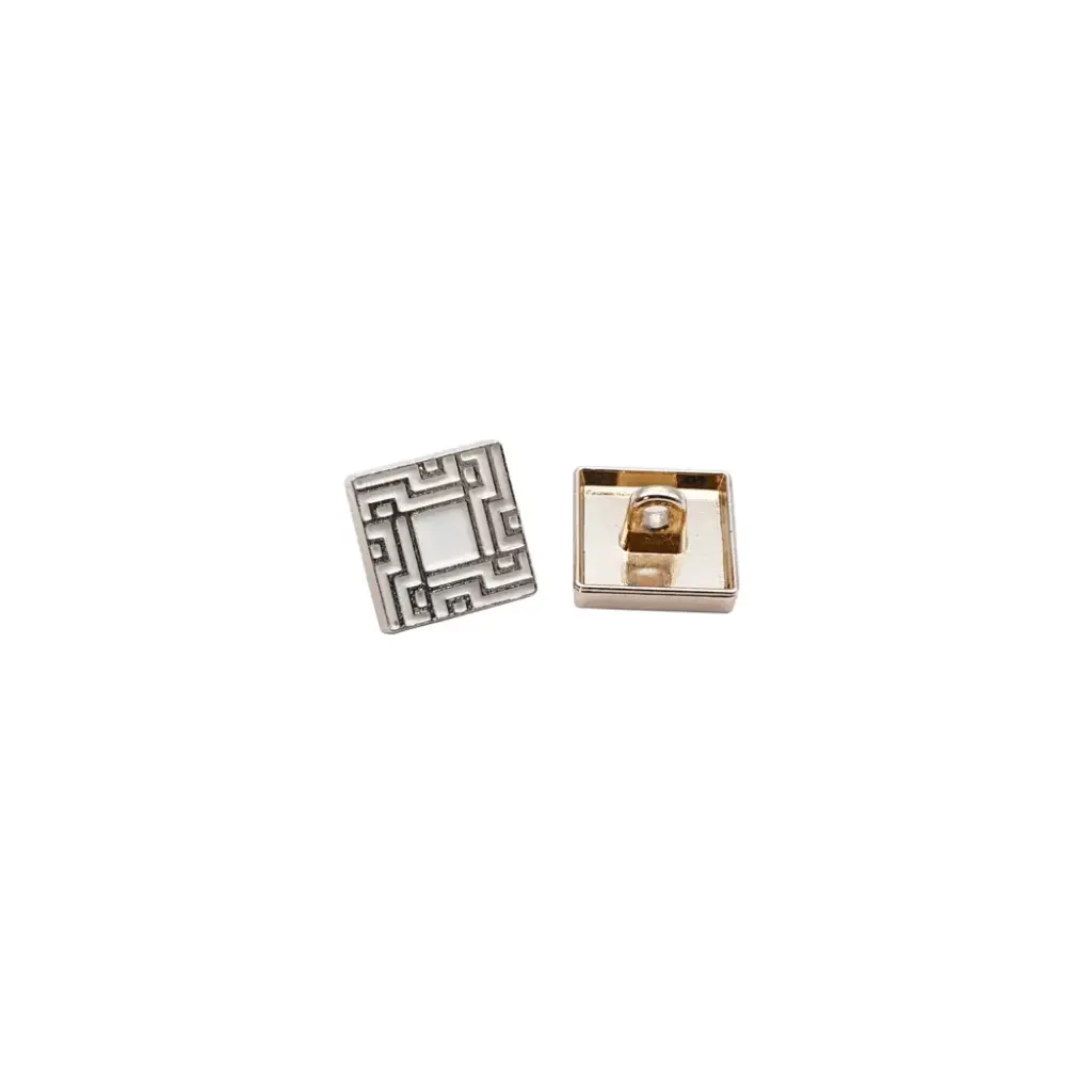 Gold Plated Labyrinth Square Shirt Button