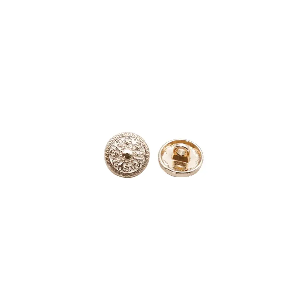 Gold Plated Intricate Flower Design Shirt Button