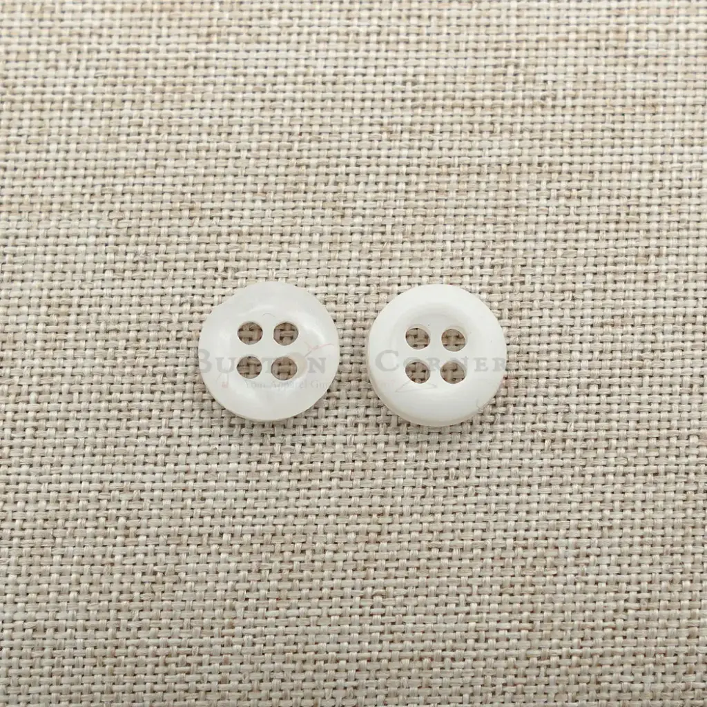 Rounded Rim 4-Hole Polyester Shirt Button