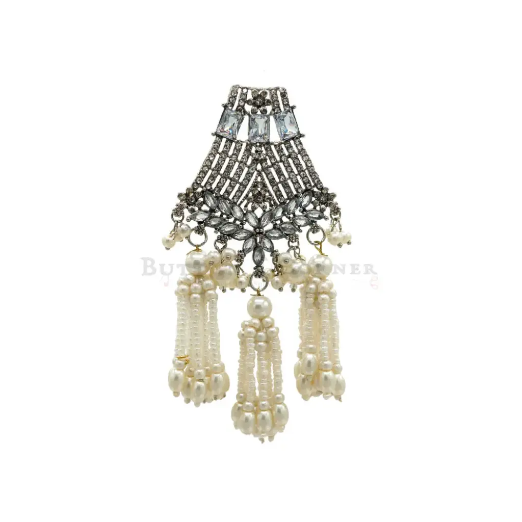 Ancient Silver Plated Fancy Kundan Tassel