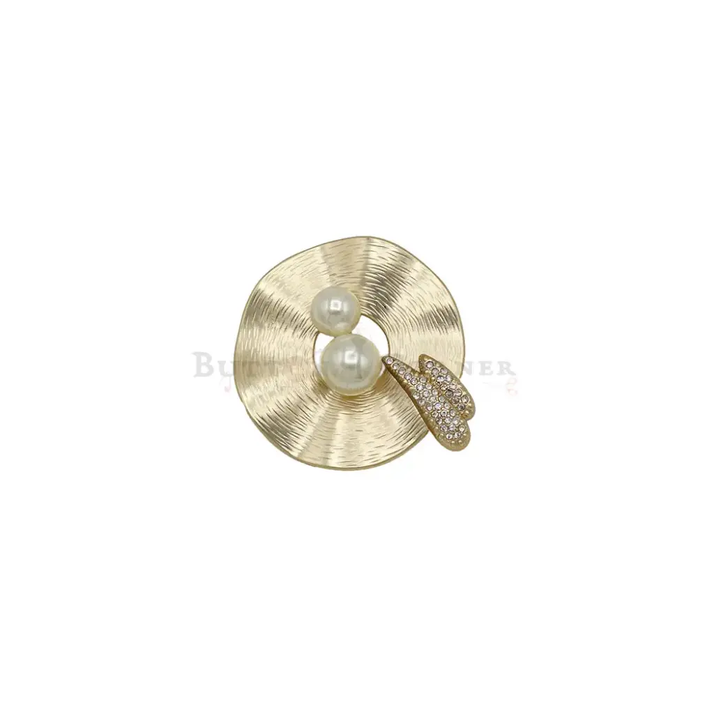 Boho Style Hollow Pearl Rhinestone Button 