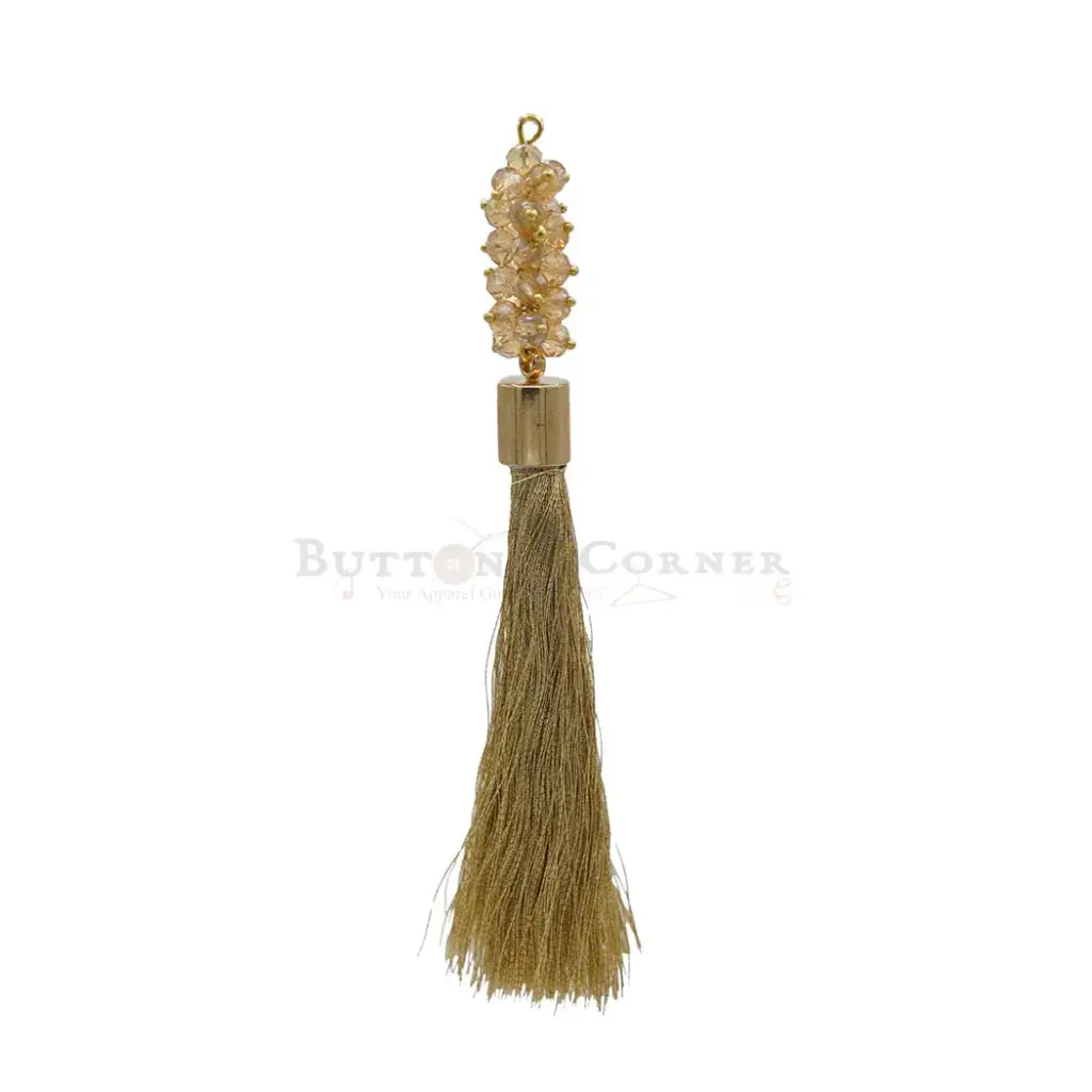 Metallic Yarn Crystals Fancy Tassel