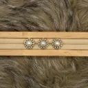 Light Gold Plated Pearl Rhinestone Shank Button