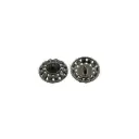 Gun Black Plated Pearl Rhinestone Shank Button