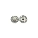 Silver Plated Pearl Rhinestone Shank Button