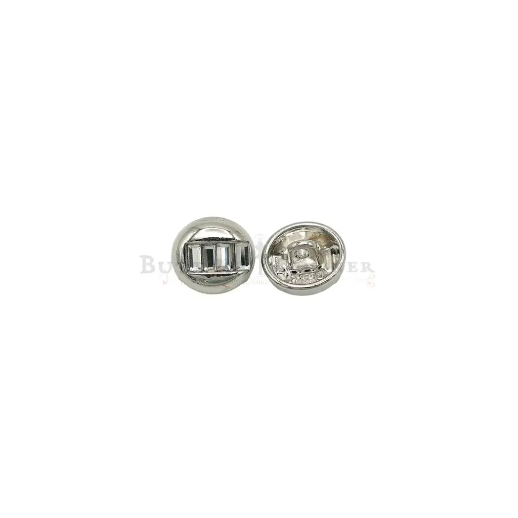 Baguette-cut Crystal Dome Design Button