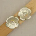 Centre Crystals Blossom Flower Design Oversized Button 