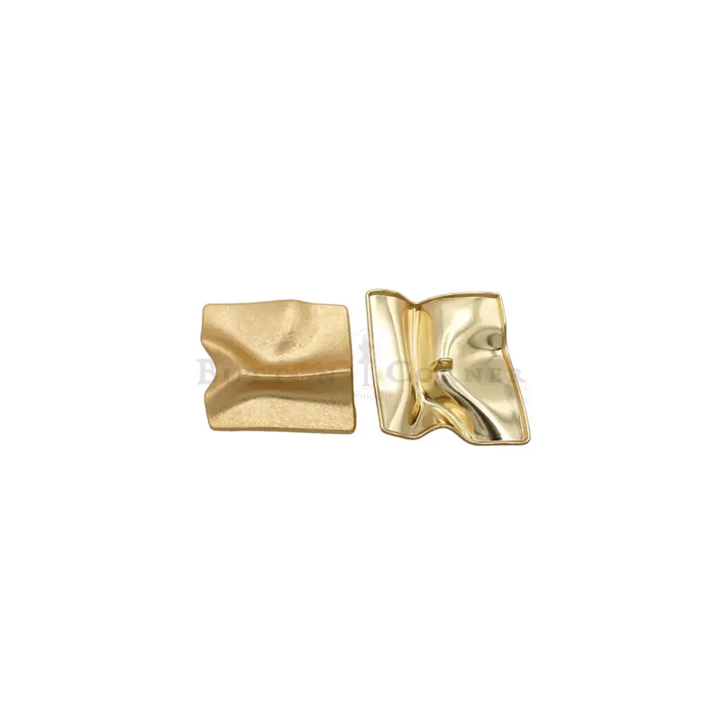 Irregular Wave Oversized Metal Button