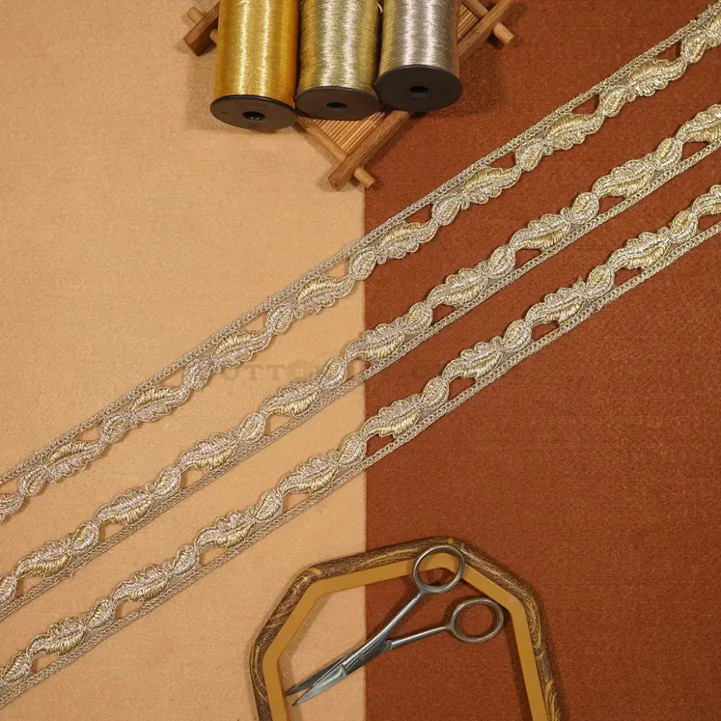 Fancy Metallic Yarn Net Lace