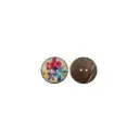 UV Glass Coated Flower Coconut Button