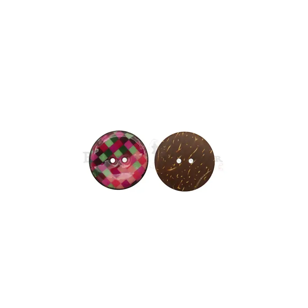 UV Glass Coated Check Coconut Button