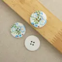 Salverfoam Flower Print 4 Hole Wooden Button
