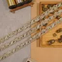 Twig Leaf Shape Metallic Yarn Fancy Lace