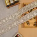 Fancy Metallic Yarn Sequence Lace