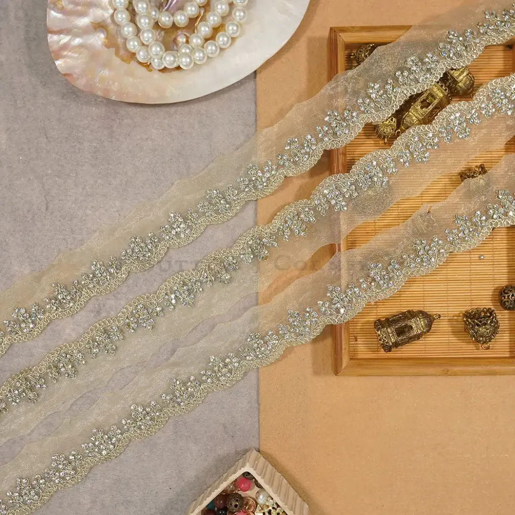 Metallic Yarn, Stone, Fancy Lace