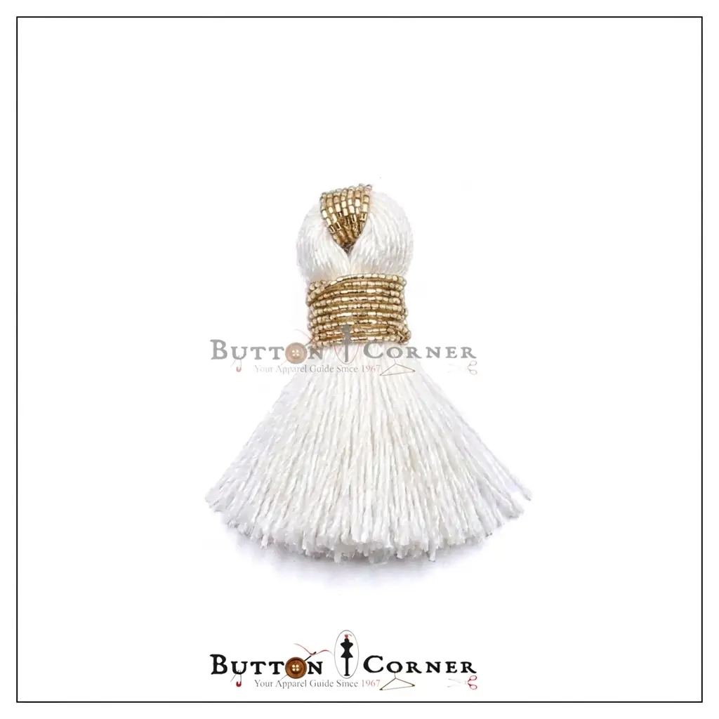 Mini Multicolour Silk Thread Tassels with Gold Metallic Wrap