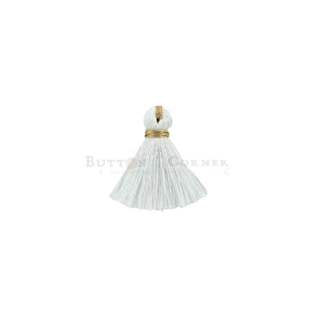 Multicolour Silk Thread Mini Tassels with Gold Metallic Wrap