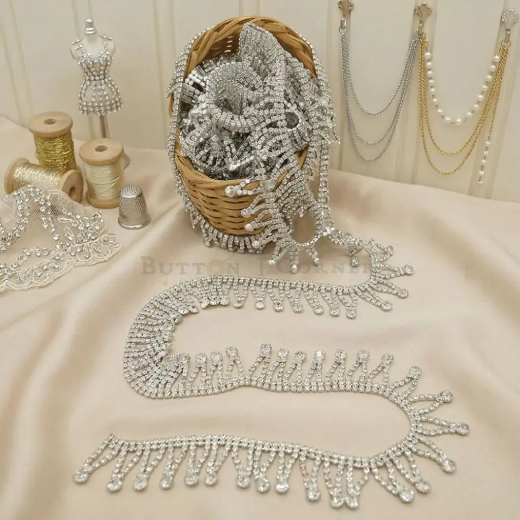 Crystals, Rhinestones, Fringe Trim, Hanging Lace