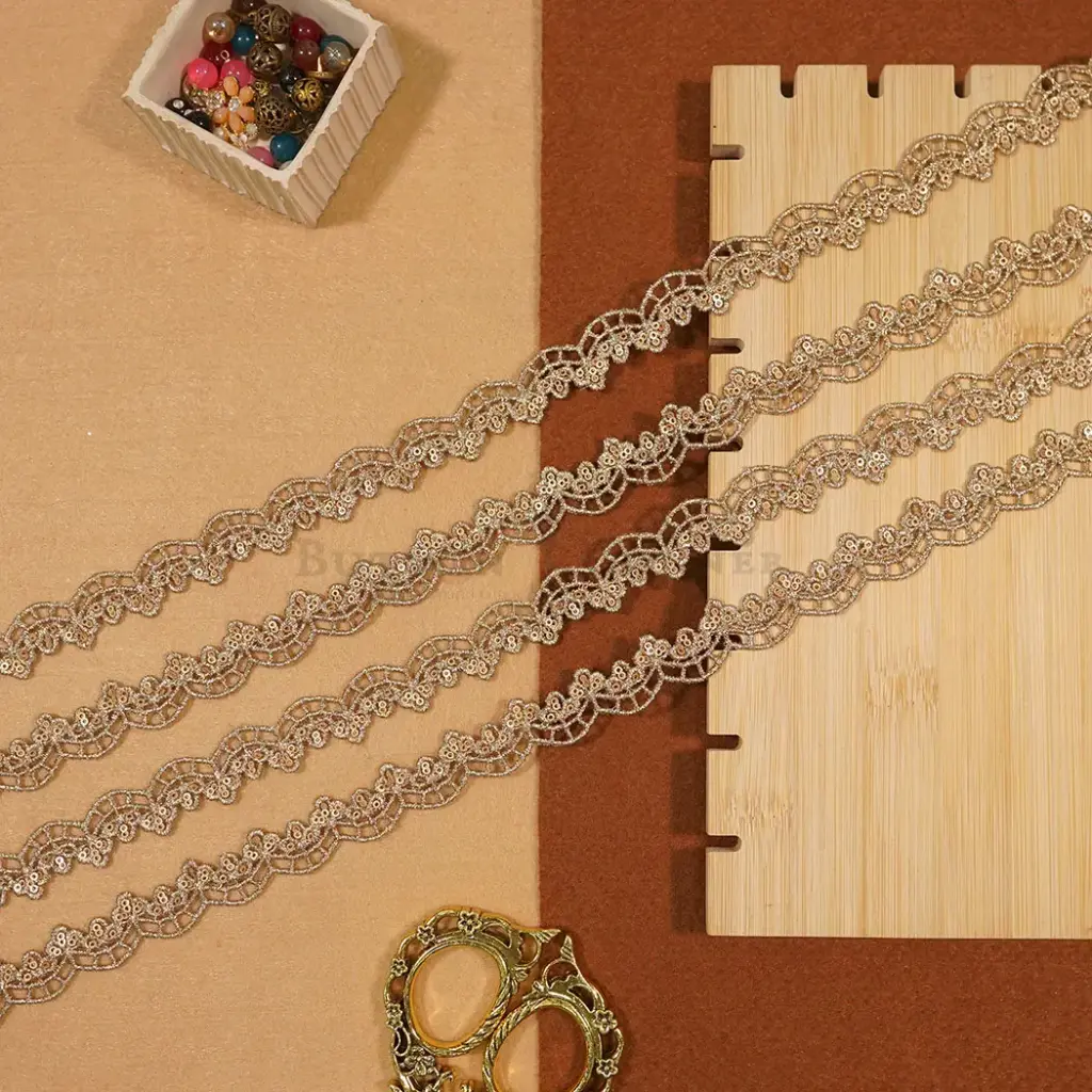 Metallic Yarn Zari Sequence Lace