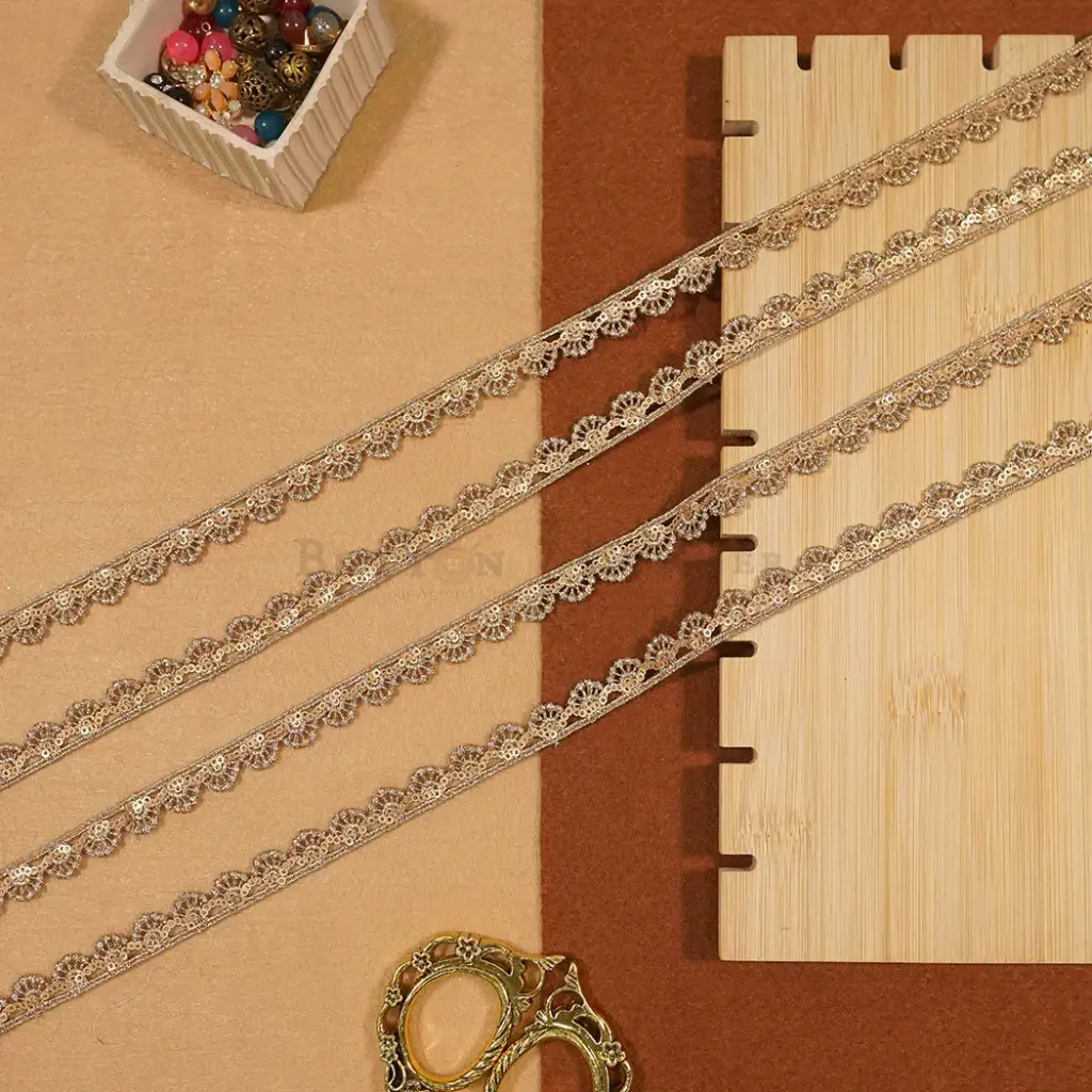 Metallic Yarn Zari Sequence Lace