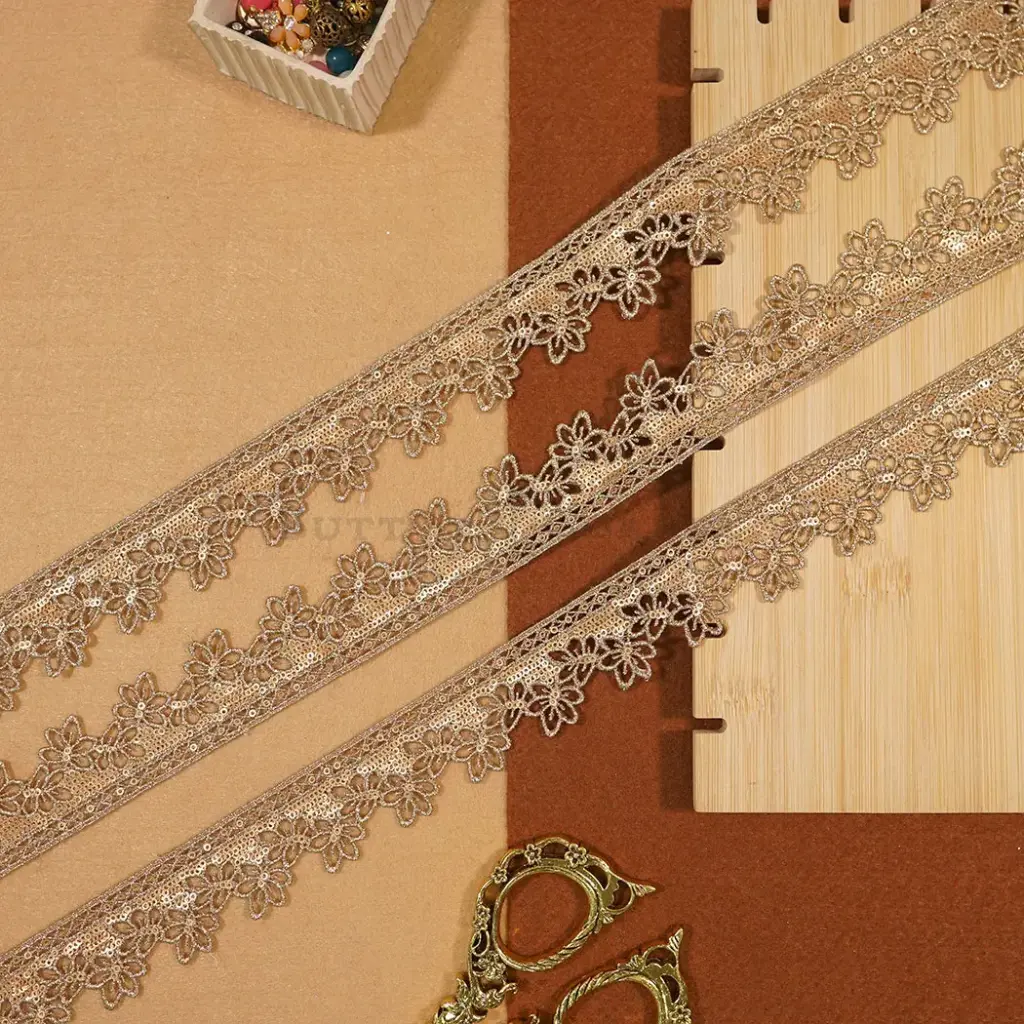 Metallic Yarn Zari Sequence Lace