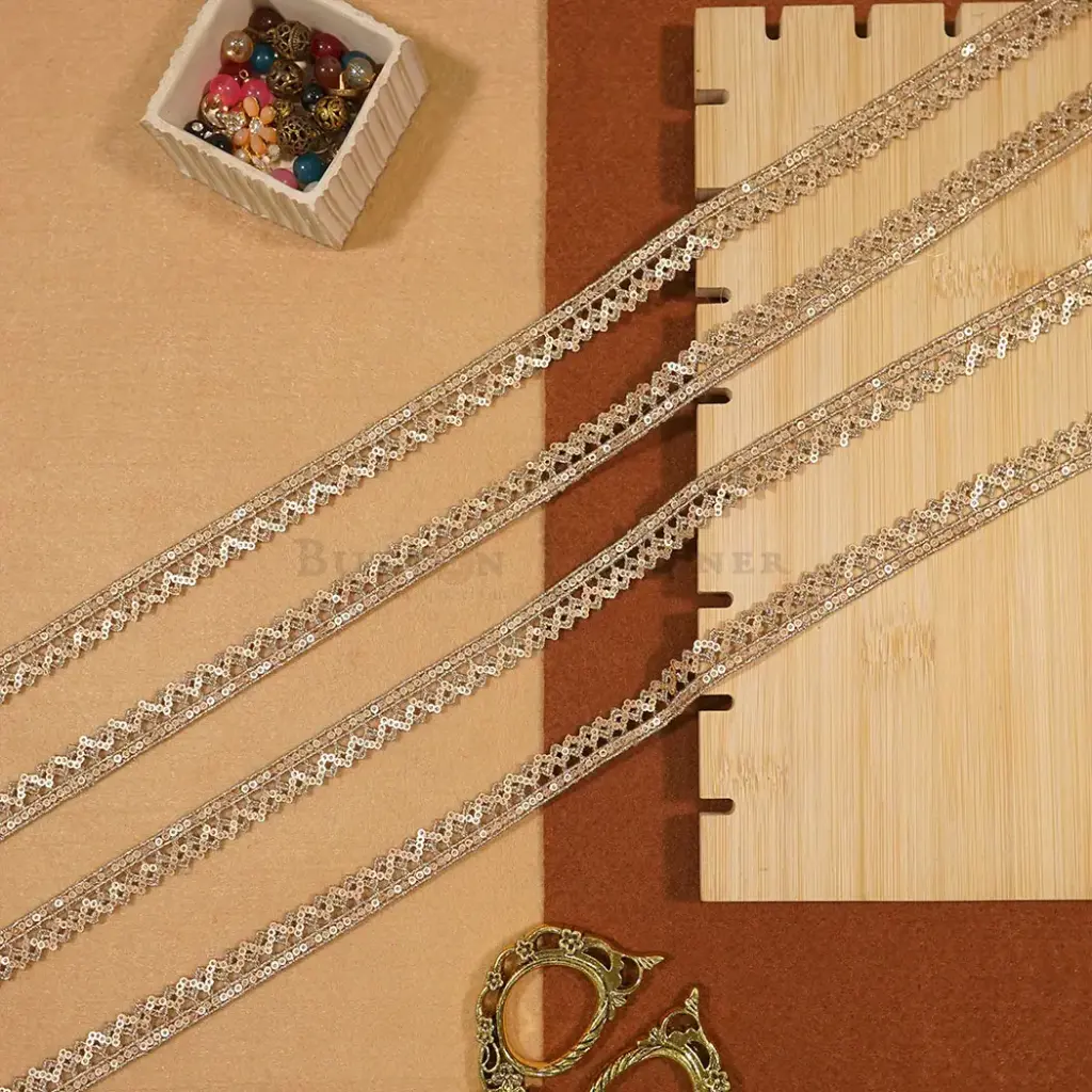 Metallic Yarn Zari Sequence Lace