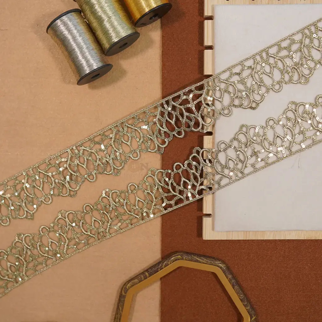 Metallic Yarn, Zari Sequence Lace