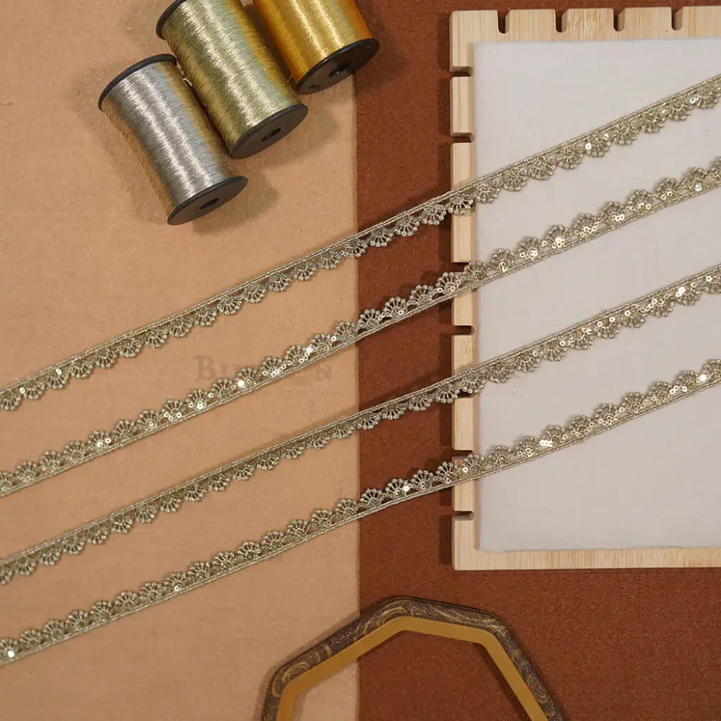 Metallic Yarn, Zari Sequence Lace