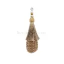 Dolki Shape Metallic Yarn, Glass Beads Tassel