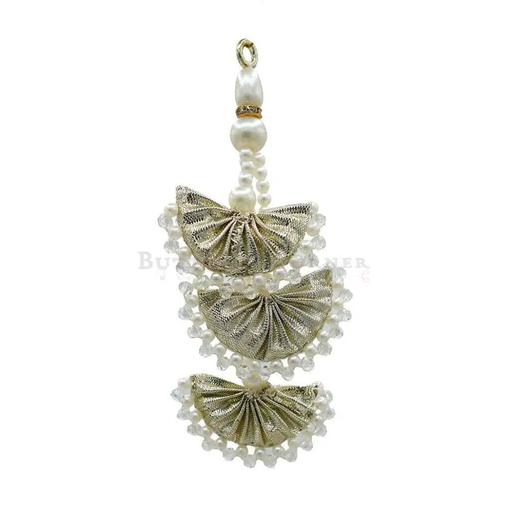 Gunjiya Style 3 Pillow Pearl, Crystal, Gota Tassel