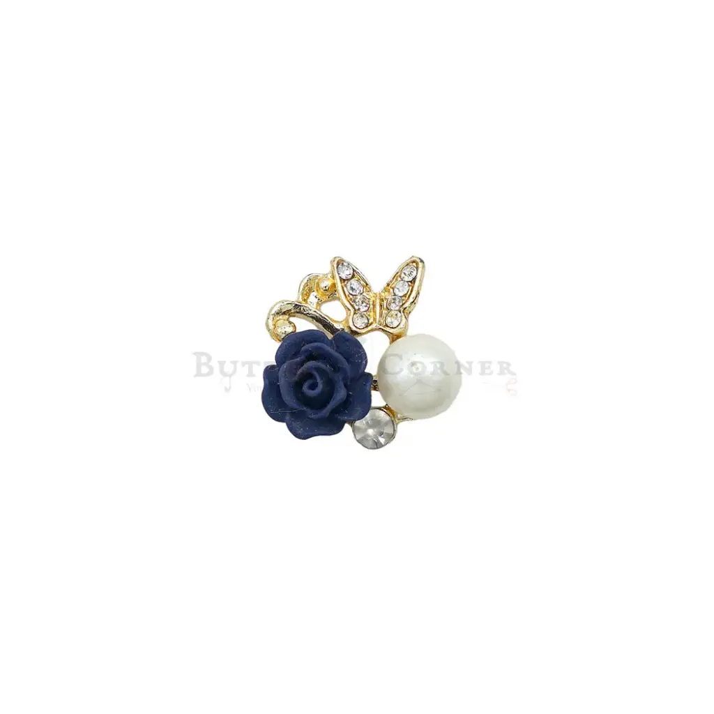 Rhinstone Butterfly Flower Pendant