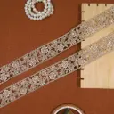 Fancy Metallic Yarn, Glass Beads, Sequence Lace