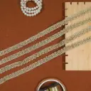 Fancy Metallic Yarn, Glass Beads, Pearl Lace