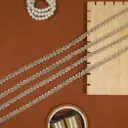 Zigzag Design Metallic Yarn, Pearl Lace