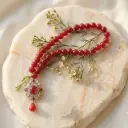 8mm Red Beads Elegant Tasbih For Muslim Prayer