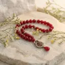 8mm Red Beads Elegant Tasbih For Muslim Prayer
